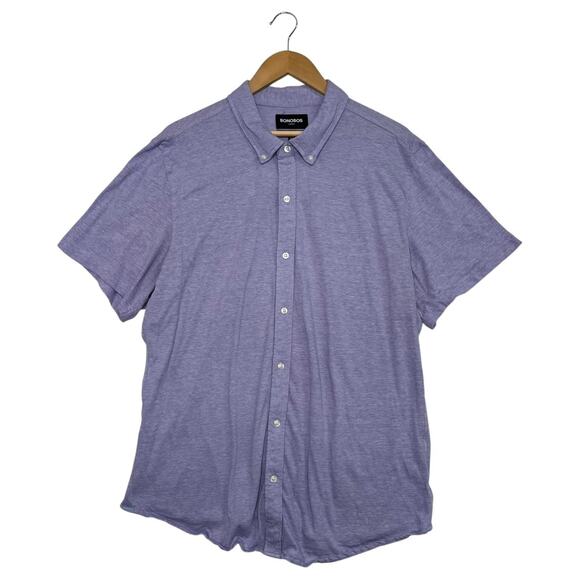Bonobos Shirt Mens 2XL Purple Short Sleeve Slim Fit Stretch Button Down Casual - Picture 1 of 12